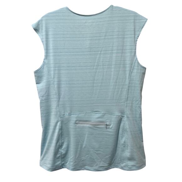 ATHLETA |  Pacifica Ruched Rash Guard 1/2 Zip Active Top Light Blue Sz XL - Picture 3 of 8